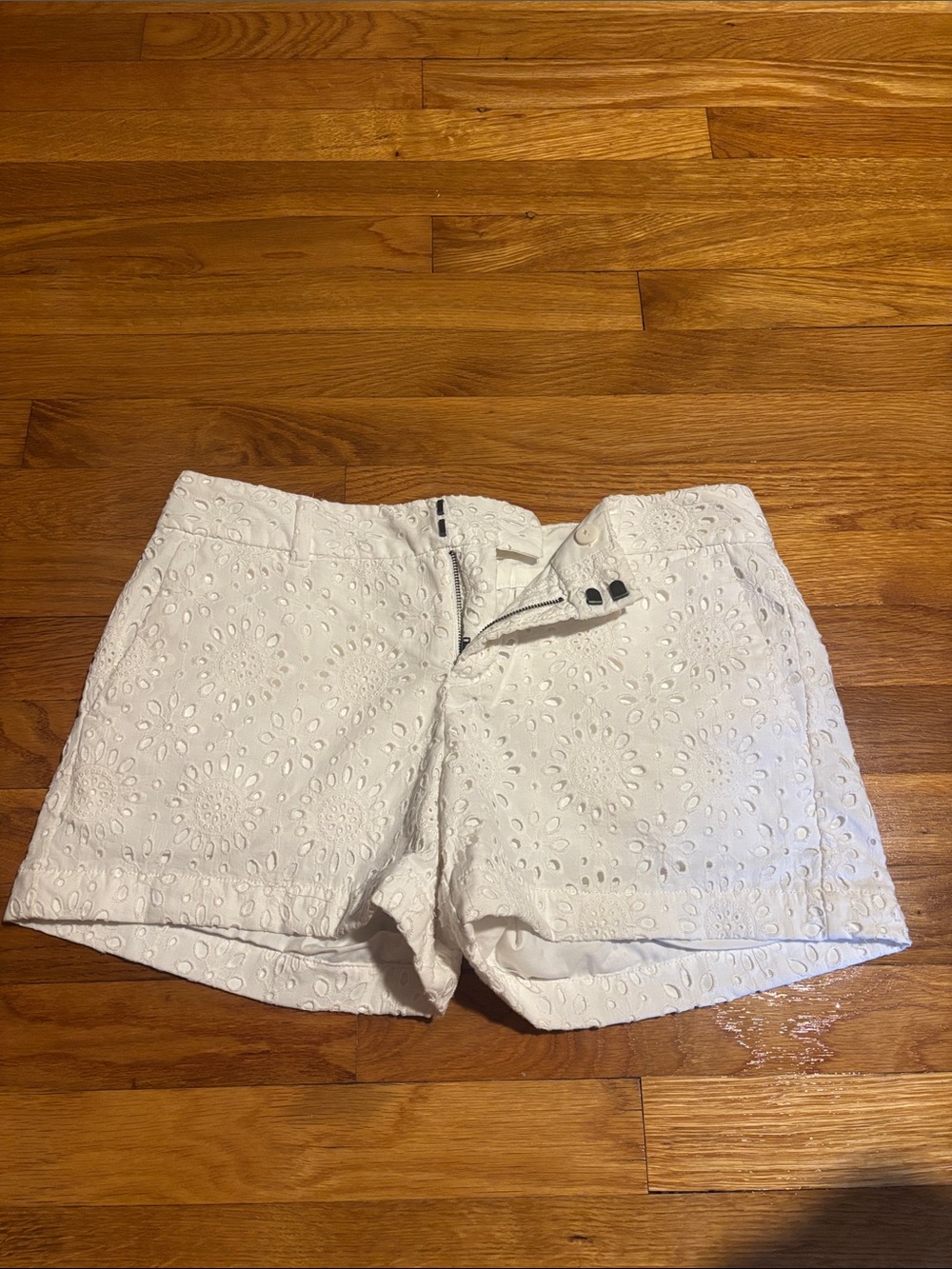 LOFT White Eyelet Cotton Shorts